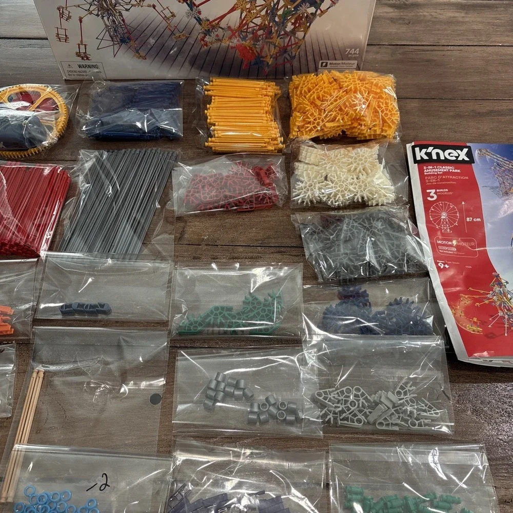 K'NEX 3-In-1 Classic Amusement Park 744 As Is Missing 2 O Rings And Motor Not Te